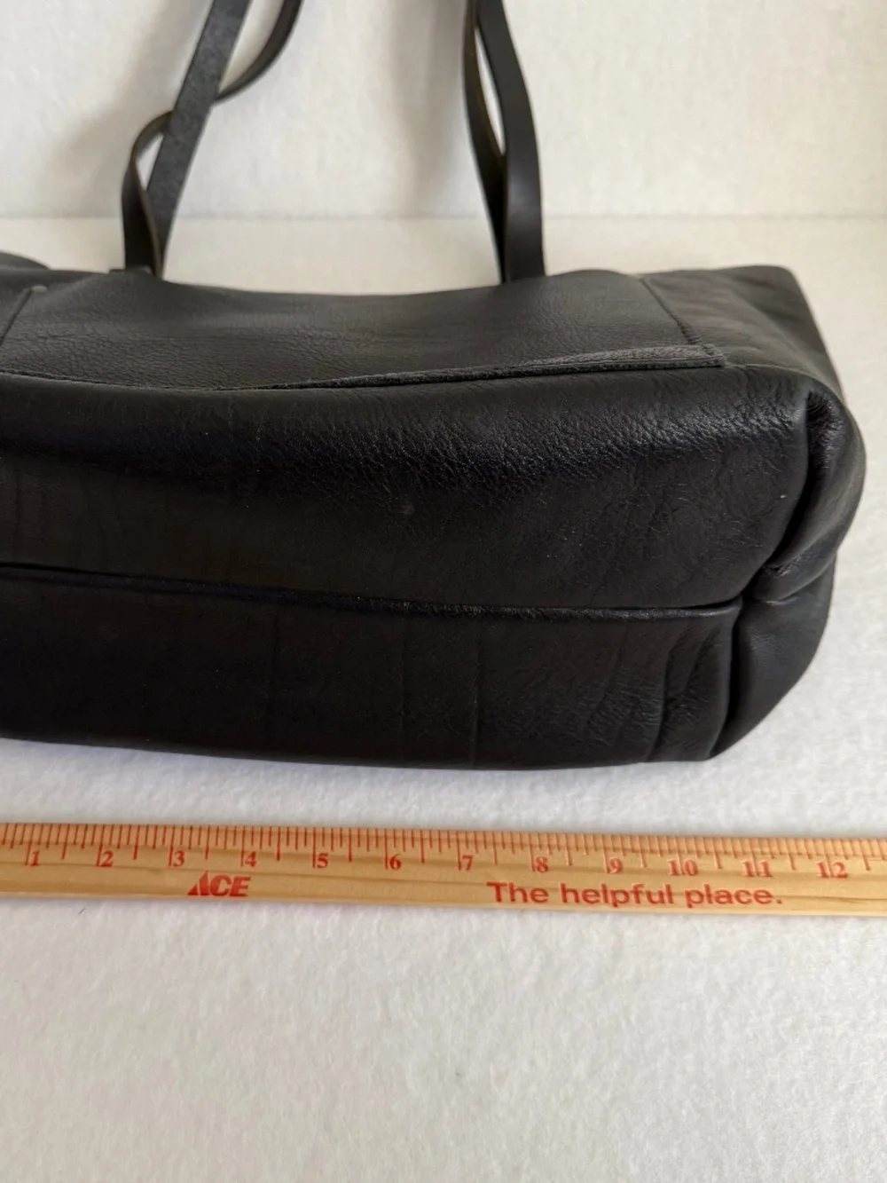 Portland Leather Goods PLG Classic Large Tote in Pebbled Black and Blandles VGUC